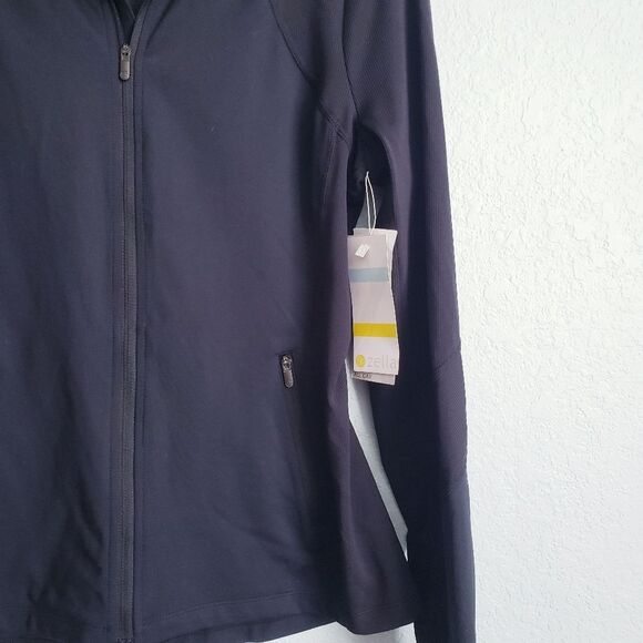 Zella Studio Light Ribbed Detail Track Jacket in Black - Picture 3 of 8